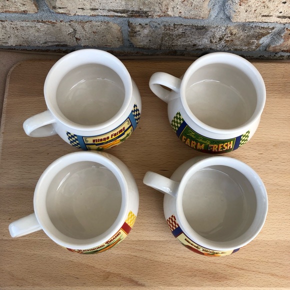 Vintage  Set Of 4 DAT'L DO-IT INC DDI Farm Signs  Soup Mugs Bowls Cups - Picture 3 of 14